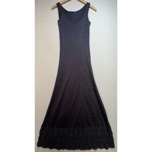 Vintage Speigel Women's Tank Maxi Resortcore Dress Stretch Size Small Black Lace